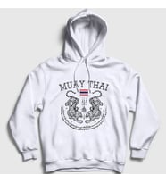 Presmono Unisex Beyaz Thailand Kaplan Ufc Mma Muay Thai Kapüşonlu Sweatshirt 499080tt (Beyaz)