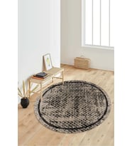 Dijital Baskılı Kaymaz Taban Yıkanabilir Yuvarlak Salon Halısı Koridor Halısı Paspas NDY-SD-1092 (Kahverengi)