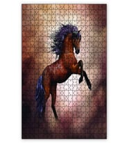 Cakapuzzle Şaha Kalkmış Kahverengi At Puzzle Yapboz MDF (Ahşap) (500 Parça)