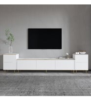 İmaj Tv Ünitesi ve Komodin Set, Oturma Odası Set, Tv Sehpası SET (Beyaz-Mermer)