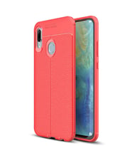 Microsonic Huawei P Smart 2019 Kılıf Deri Dokulu Silikon (Kırmızı)