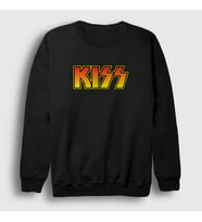 Presmono Unisex Beyaz Logo Kiss Sweatshirt 91361tt (Siyah)