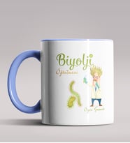 Kişiye Özel Biyoloji Öğretmeni Tasarımlı Siyah Renk Kupa Bardak 2 (Mavi)