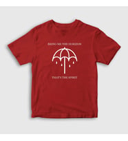 Presmono Unisex Çocuk Beyaz Spirit Bring Me The Horizon T-Shirt 21372tt (Kırmızı)