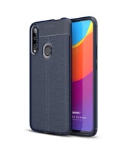 Microsonic Huawei Honor 9X Kılıf Deri Dokulu Silikon (Lacivert)