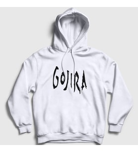 Presmono Unisex Gri Logo Gojira Kapüşonlu Sweatshirt 53111tt (Beyaz)