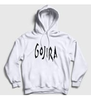 Presmono Unisex Gri Logo Gojira Kapüşonlu Sweatshirt 53111tt (Beyaz)