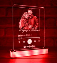 Kişiye Özel Spotify Müzik Kodlu 3D LED Lamba (Kırmızı)