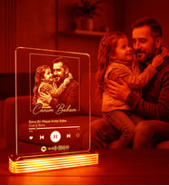 Kişiye Özel Spotify Müzik Kodlu 3D LED Lamba (Kırmızı)