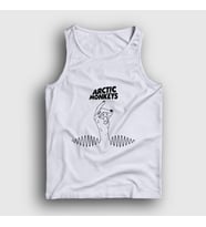 Presmono Unisex Sarı Snap Arctic Monkeys Atlet 14927tt (Beyaz)