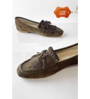 Kadın Hakiki Deri Püsküllü Süet Loafer (Yeşil)