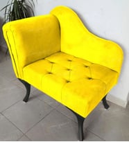Yeni Model Tekli Köşe Koltuğu Josefin Bench Siyah Ayak (Sarı)