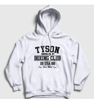 Presmono Unisex Gri Boxing Club Mike Tyson Kapüşonlu Sweatshirt 157999tt (Beyaz)