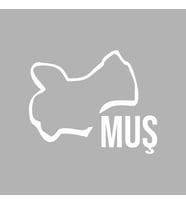 Muş Harita Araba Sticker siyah 18x15 CM (Beyaz)