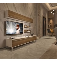 Decoraktiv Eko 5 Mdf Std Krom Ayaklı Tv Ünitesi Tv Sehpası (Beyaz - Pera)