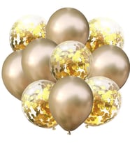 Sürpriz Uçan Konfetili Balon 50 Adet (Gold)
