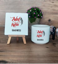 Zabıt Katibi Hediye Seti Kupa Bardak T Kulplu ve Dekoratif Taş Zabıt Katibine Hediye (Model 6)