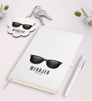BK Gift Kişiye Özel Menajer Siyah Defter Kalem Ve Anahtarlık Hediye Seti (Model 2)