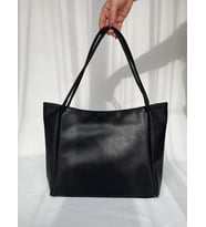 Yumuşak Deri Shopper Evrak Okul Iş Çantası Omuz Çantası Büyük Geniş Günlük Kullanışlı Şık Çanta kadın hediye çanta (Siyah)