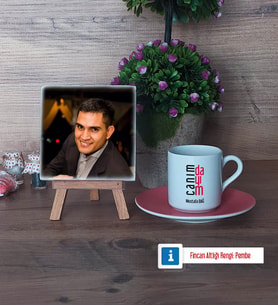 Dayıya Hediye Fotoğraflı Dekoratif Taş, Ahşap Altlıklı Türk Kahvesi Fincanı Hediye (Model 6)