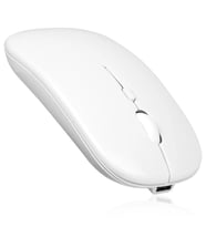 Samsung Tab A9 Plus SM-X210 11" Tablet İçin RGB LED Işıklı Bluetooth+2.4Ghz Kablosuz Şarjlı Mouse (Beyaz)