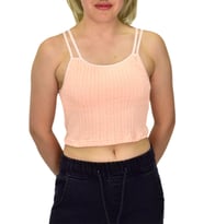 Kadın İp Askılı Pedli Crop 8136 BGL-ST03783 (Somon)
