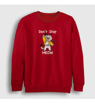 Presmono Unisex Beyaz Meow Queen Freddie Mercury Sweatshirt 407847tt (Kırmızı)