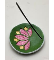 Lotus Desenli Tütsülük - hediyelik kutusunda - hediyeli (Yeşil)