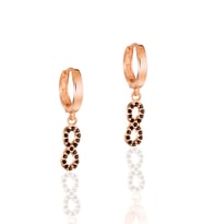 Gümüş Rose Sallantılı Model Trend Halka Küpe (Rose)