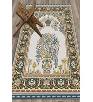 EVDEYA Dijital Baskılı Yıkanabilir Klasik Desen Hediyelik Namazlık Seccade 70x130, Seccade-29-kahve, (Mavi)