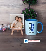 Babaya Hediye Fotoğraflı Dekoratif Taş, Kupa Bardak Beyaz Hediye (Model 4)