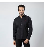 Erkek Gömlek Slimfit Likralı Kumaş Uzun Kol Pa-180 (Siyah)