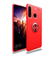 Huawei Y6P Kılıf Yüzüklü Magnetli Ravel Case (Kırmızı)