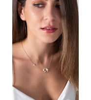 Kişiye Özel 925 Ayar Gümüş Uçak Dünya Kolye (Rose)
