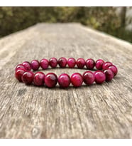 Pigado Hakiki Doğaltaş Kaplangözü Taşı Unisex Bileklik (Pembe)