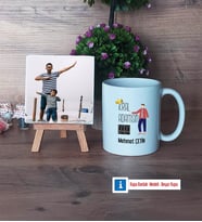 Babalar Günü Hediyesi Fotoğraflı Dekoratif Taş, Kupa Bardak Beyaz Hediye Babaya Doğum Günü Hediyesi (Model 1)