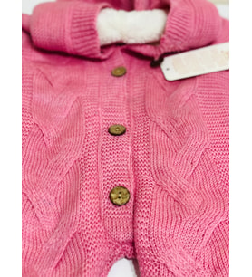 PirinçBebe İçi Tüylü Kışlık Tulum (Pembe)
