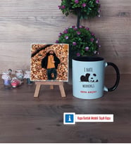 Sevimli Panda Fotoğraflı Dekoratif Taş, Kupa Bardak Beyaz Hediye (Model 11)