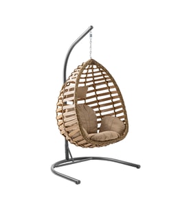 Capri Swing Gümbet Tekli Rattan Bahçe Salıncağı   Balkon Salıncağı
