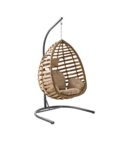 Capri Swing Gümbet Tekli Rattan Bahçe Salıncağı   Balkon Salıncağı