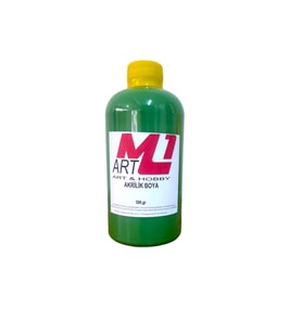 M1 ART Akrilik Boya 500.GR - 15 Farklı Renk Seçeneği - Ahşap, Tuval, Seramik , Duvar ,Taş (Yeşil)