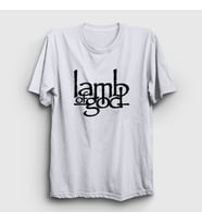 Presmono Unisex Sarı Logo Lamb Of God T-Shirt 94008tt (Beyaz)