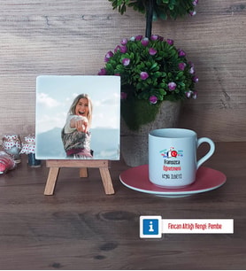 Fransızca Öğretmeni Fotoğraflı Dekoratif Taş, Ahşap Altlıklı Türk Kahvesi Fincanı Hediye Öğretmenler Günü Hediyesi (Model 6)