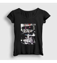Presmono Kadın Beyaz Eyes Anime Hunter X Hunter T-Shirt 238059tt (Siyah)