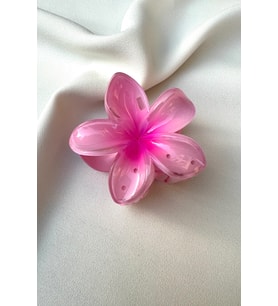Lotus Hibiscus Çiçeği Premium Çiçek Mandal Toka 7.5 cm (Pembe)