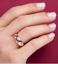 Mode Silver Bombeli yıldız detaylı gümüş yüzük (Rose)