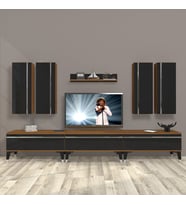 Decoraktiv Eko 8D Mdf Silver Tv Ünitesi Tv Sehpası (Siyah - Ceviz)