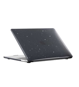 Apple MacBook Pro 13.3" M2 2022 2020 A2251 A2289 A2338 Kılıf Simli Ön Arka Kapak (Siyah)