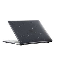 Apple MacBook Pro 13.3" M2 2022 2020 A2251 A2289 A2338 Kılıf Simli Ön Arka Kapak (Siyah)