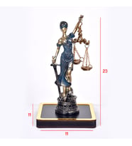 Avukatlar Için Eşsiz Masa Dekoru Themis Adalet Tanrıçası Sanat Biblosu Ofis Dekoru (Siyah)